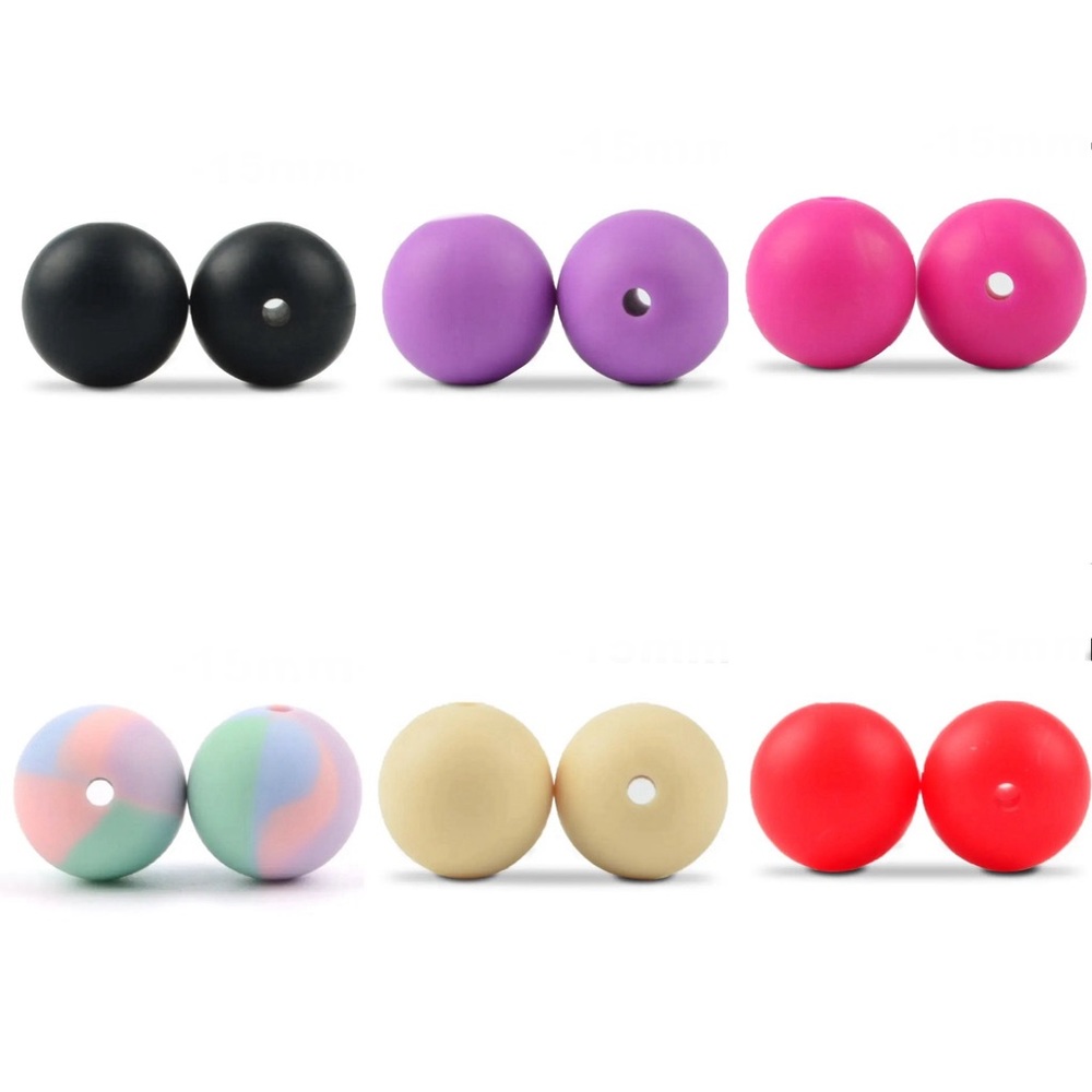 (50 ct) 15mm Silicone Beads